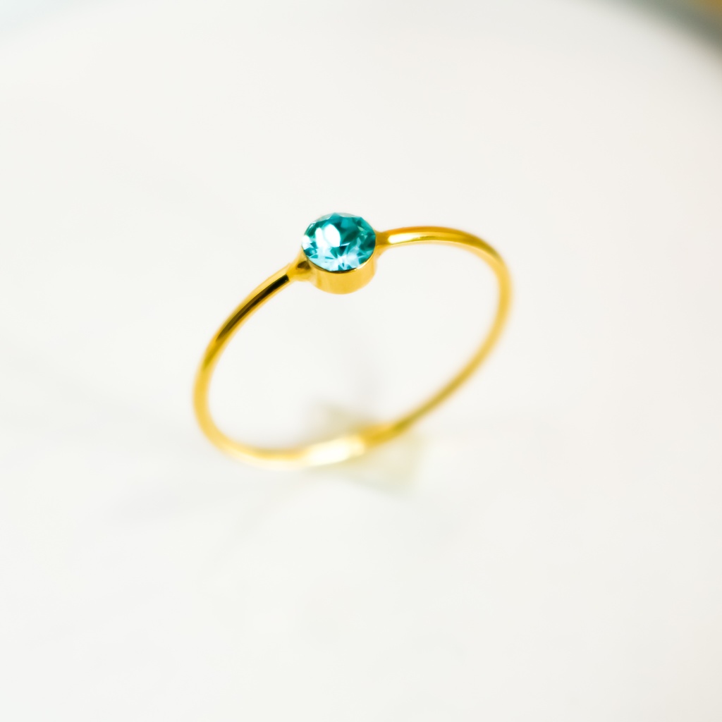ライトターコイズカラーの シンプルRing 金具の色が選べます