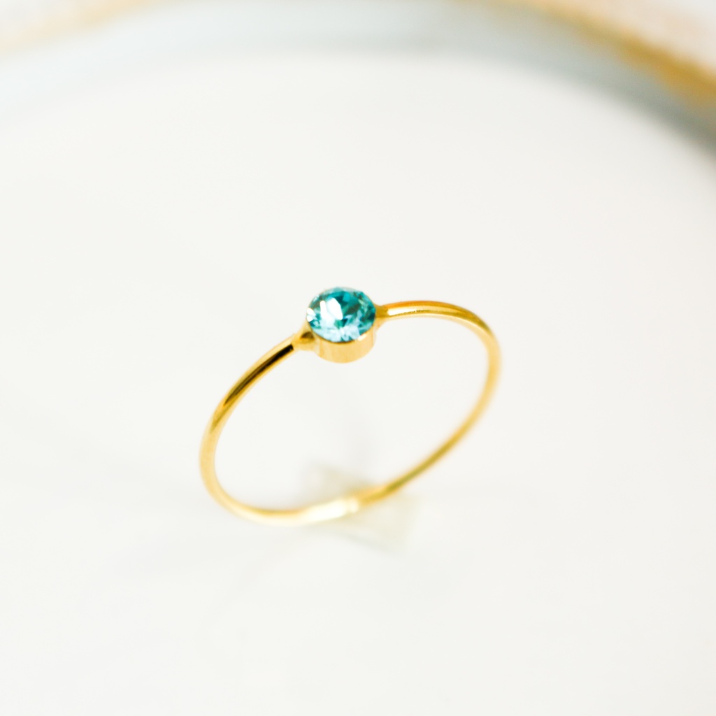 ライトターコイズカラーの シンプルRing 金具の色が選べます
