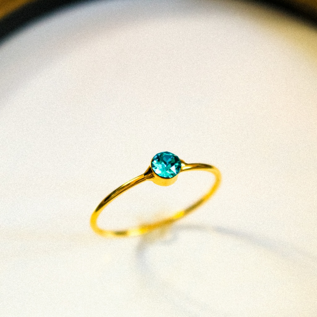 ライトターコイズカラーの シンプルRing 金具の色が選べます