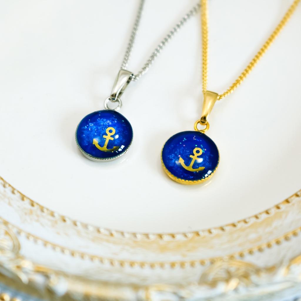OSEAN BLUEのシンプルネックレス アンカー 金具の色が選べます