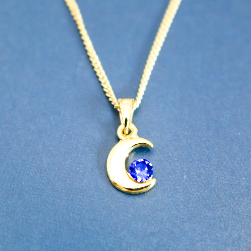 クリスタルムーンのネックレス マジェスティックブルー 金具の色が選べます