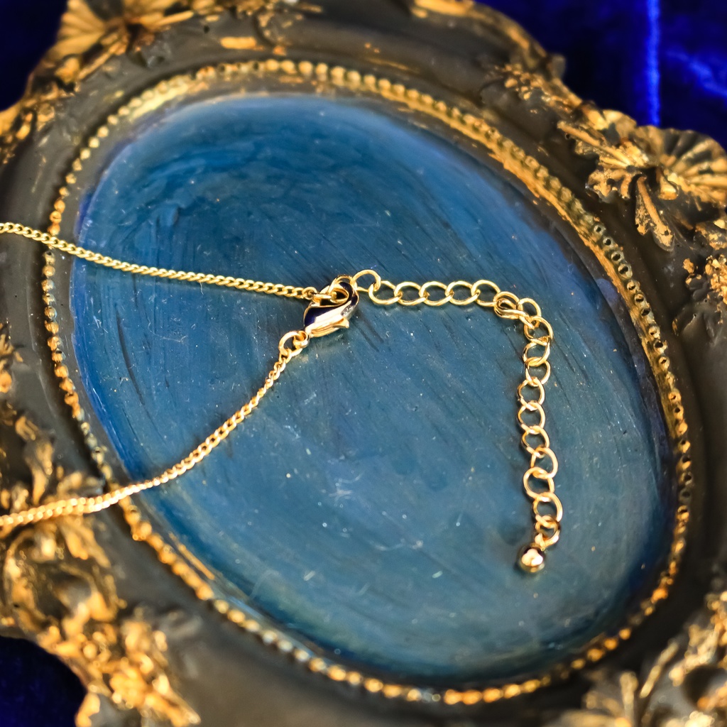 クリスタルーブルームーンのネックレス 金具の色が選べます