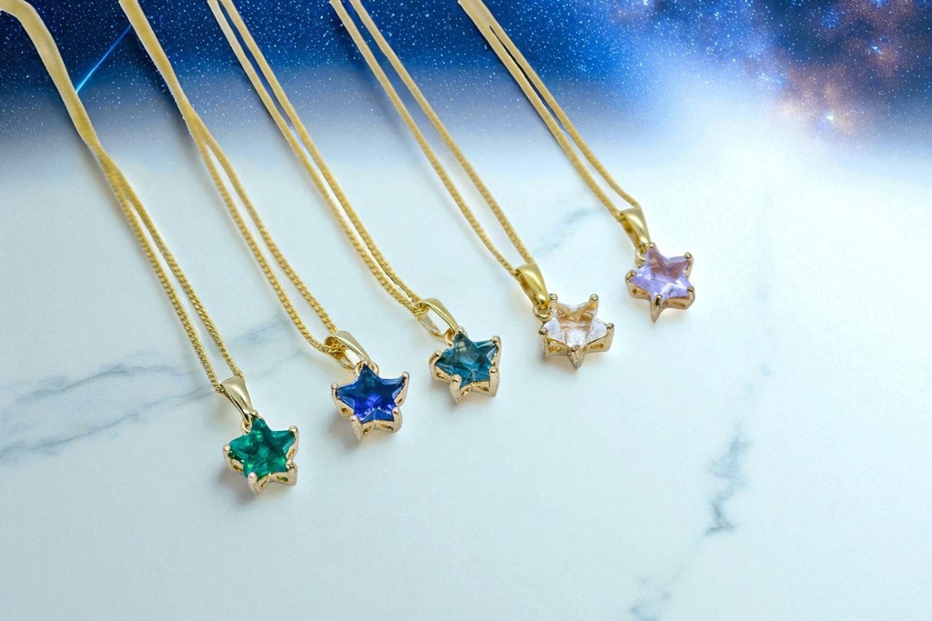 【七夕企画】星の渡り - 祈りの夜に生まれるネックレス　ゴールド金具