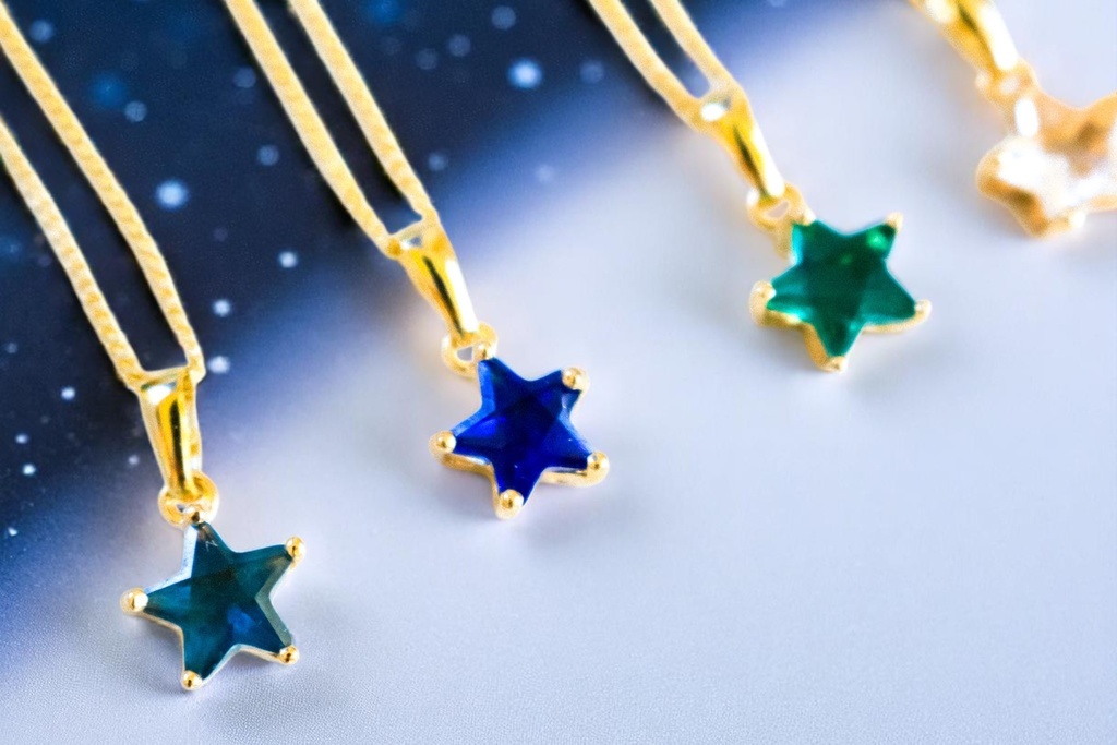 【七夕企画】星の渡り - 祈りの夜に生まれるネックレス ゴールド金具