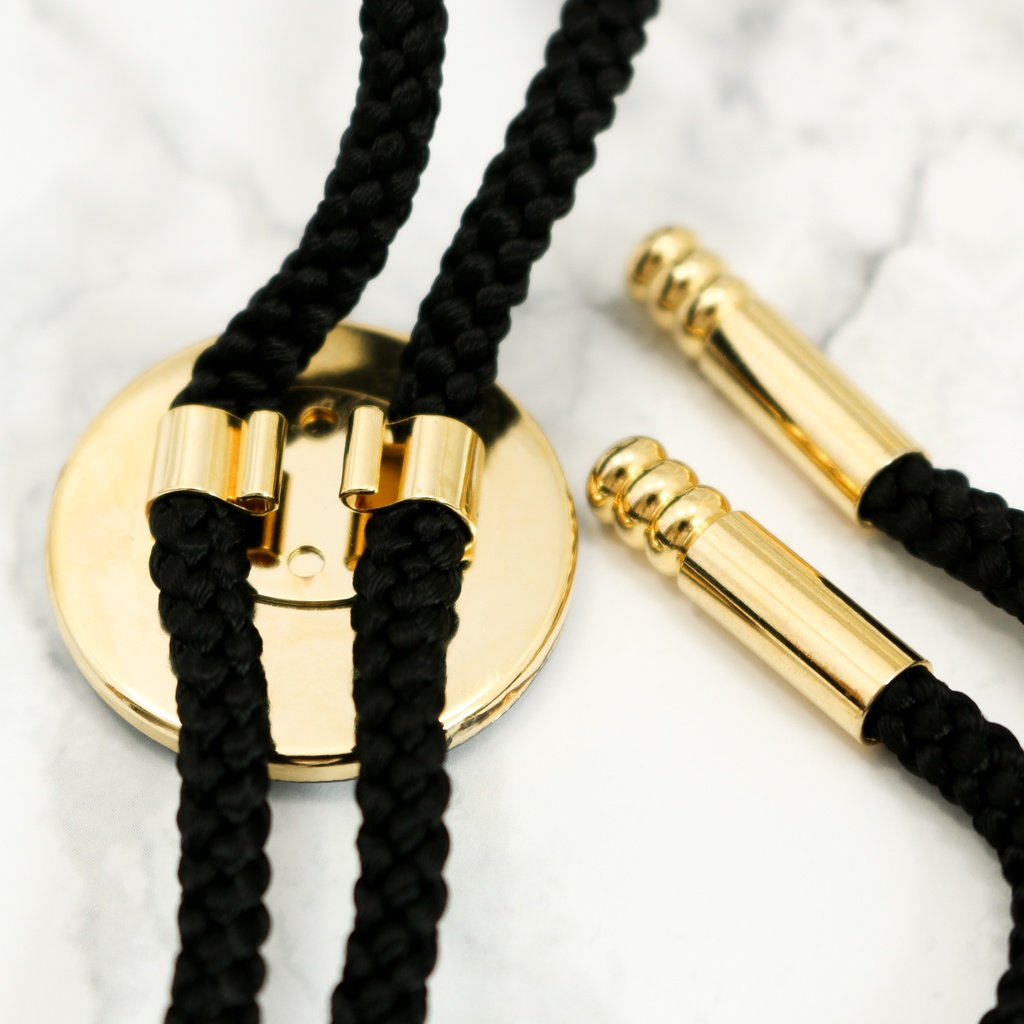 雪の結晶ループタイ ウルトラマリンブルー×ブルーオーロラ ゴールド金具