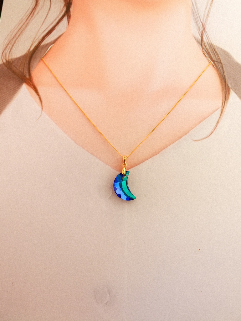 クリスタルガラスのBlue Moon 金具の色が選べます