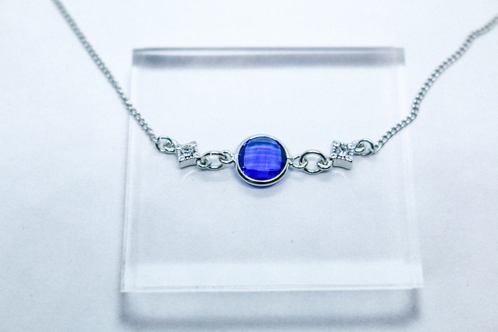 クリスタルガラスのブレスレット マジェスティックブルー シルバー金具