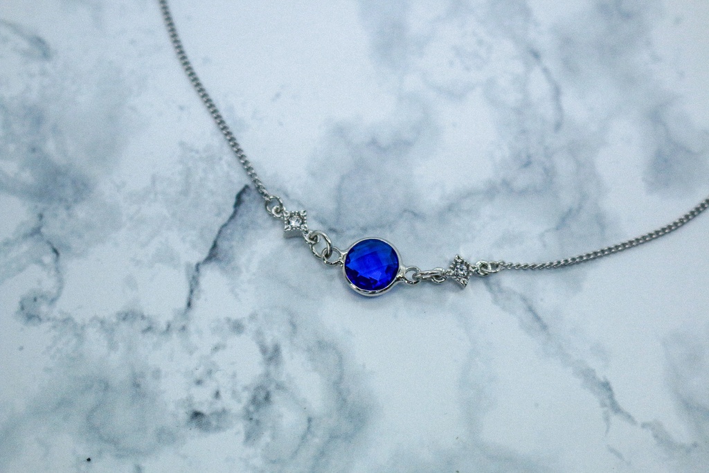 クリスタルガラスのブレスレット マジェスティックブルー シルバー金具