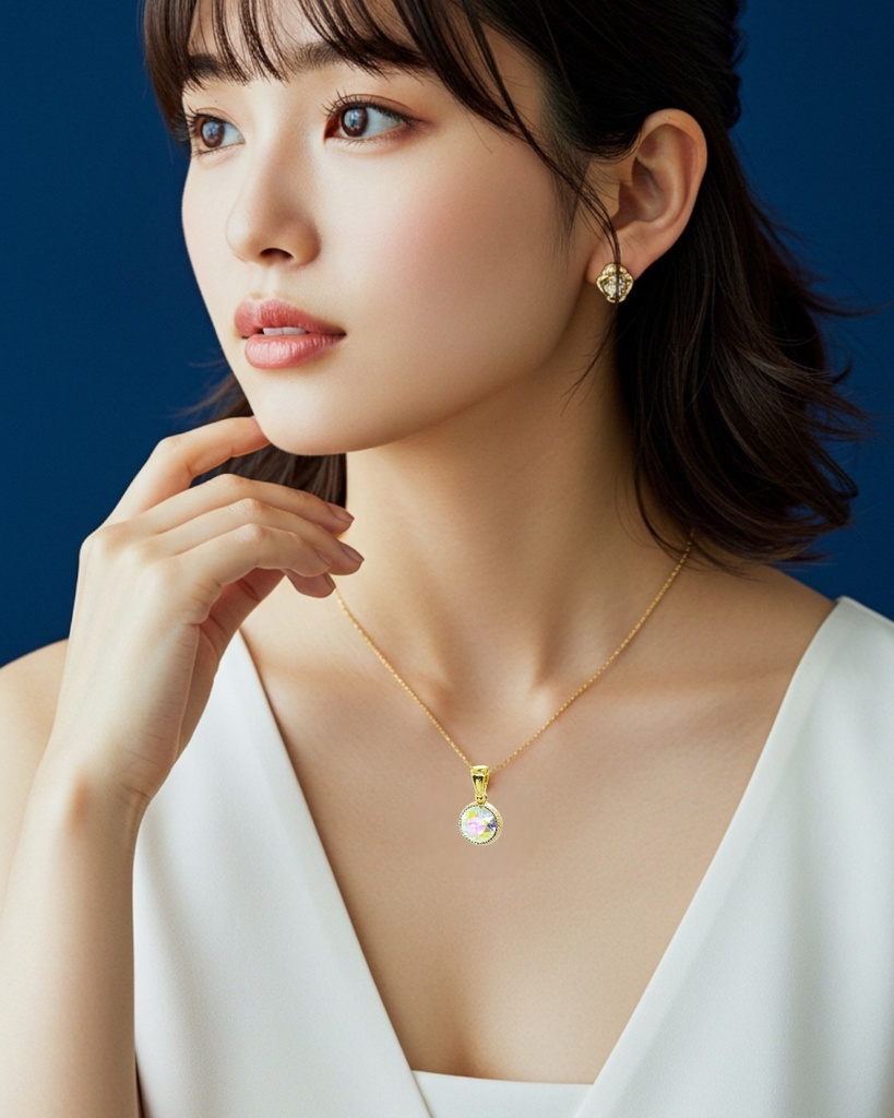 【春を夢見る結晶】オーストリアクリスタルガラスのネックレス~クリスタルトランスミッション~金具の色が選べます