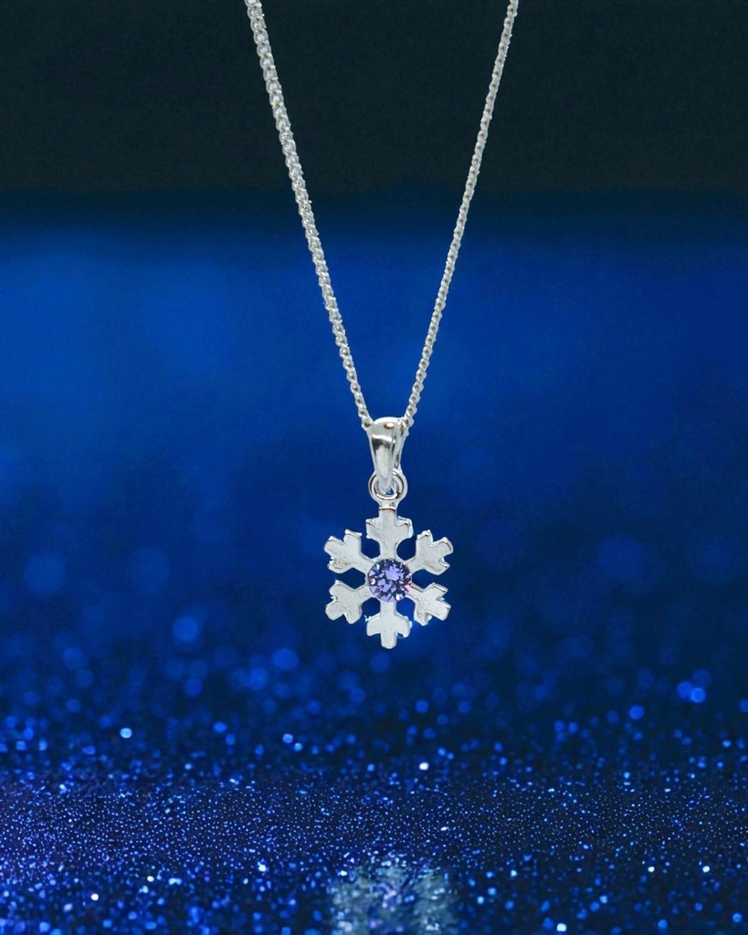 【青紫の祈り】雪の結晶ネックレス タンザナイト 選べる金具色 クリスマスプレゼントにも