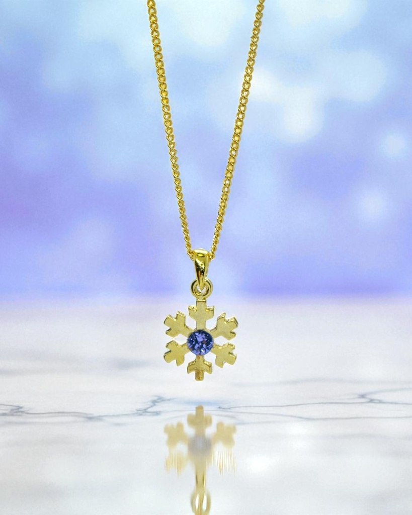 【青紫の祈り】雪の結晶ネックレス タンザナイト 選べる金具色 クリスマスプレゼントにも