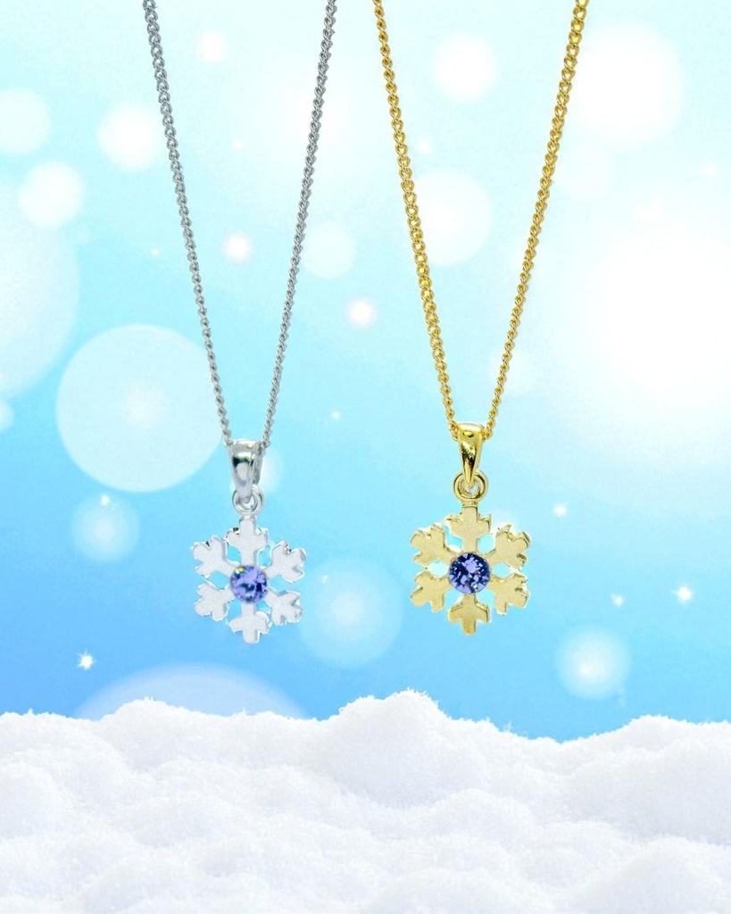 【青紫の祈り】雪の結晶ネックレス　タンザナイト　選べる金具色　クリスマスプレゼントにも