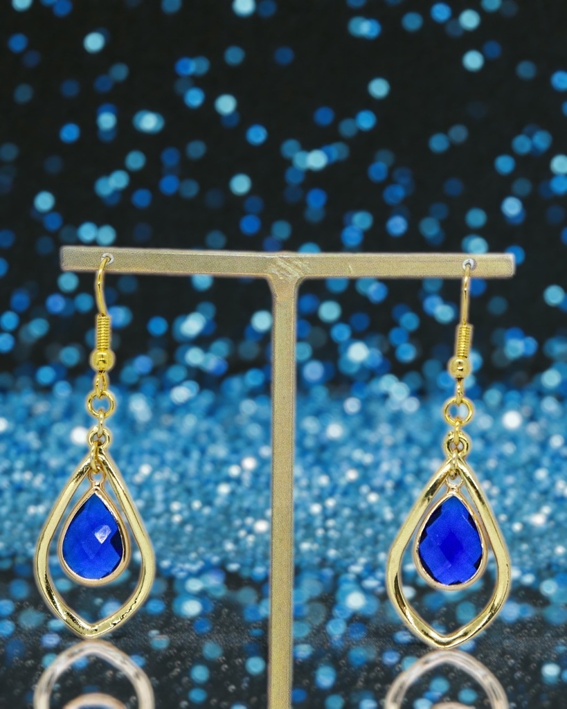 Teardrop のピアス MajesticBlue ゴールド金具 イヤリング変更可能