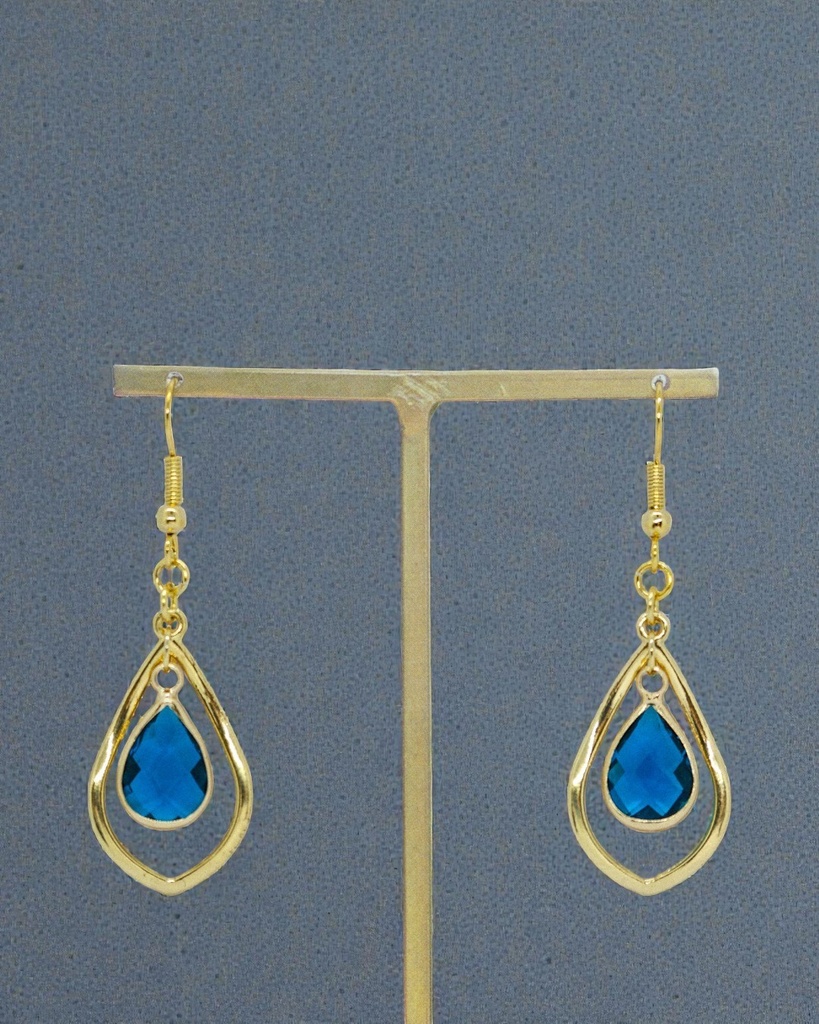 Teardrop のピアス MidnightBlue ゴールド金具 イヤリング変更可能