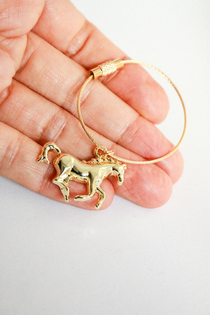 【丙午の守】ワイヤーキーホルダー ゴールド