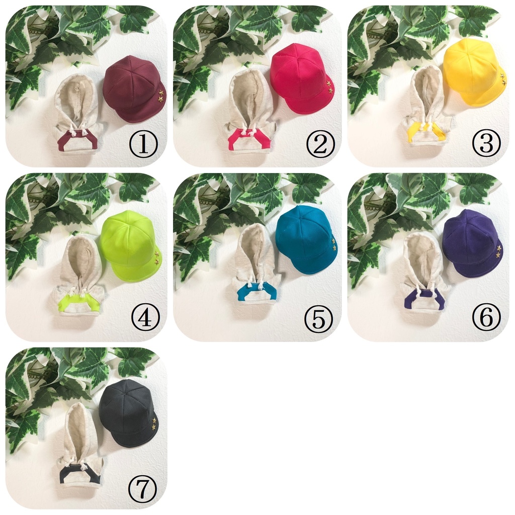 【無地+スタッズ】パーカー&キャップ