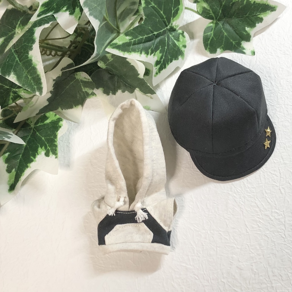 【無地+スタッズ】パーカー&キャップ