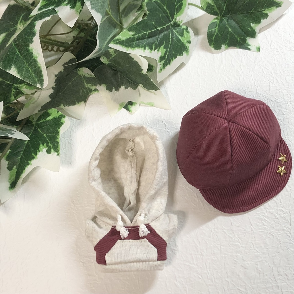 【無地+スタッズ】パーカー&キャップ