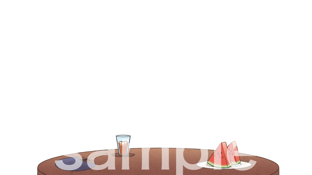 【配信背景】夏の小さな和室【浮世絵風】