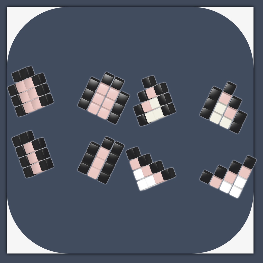 【VRChat想定】キューブケモミミ【3アバター対応Prefab有】