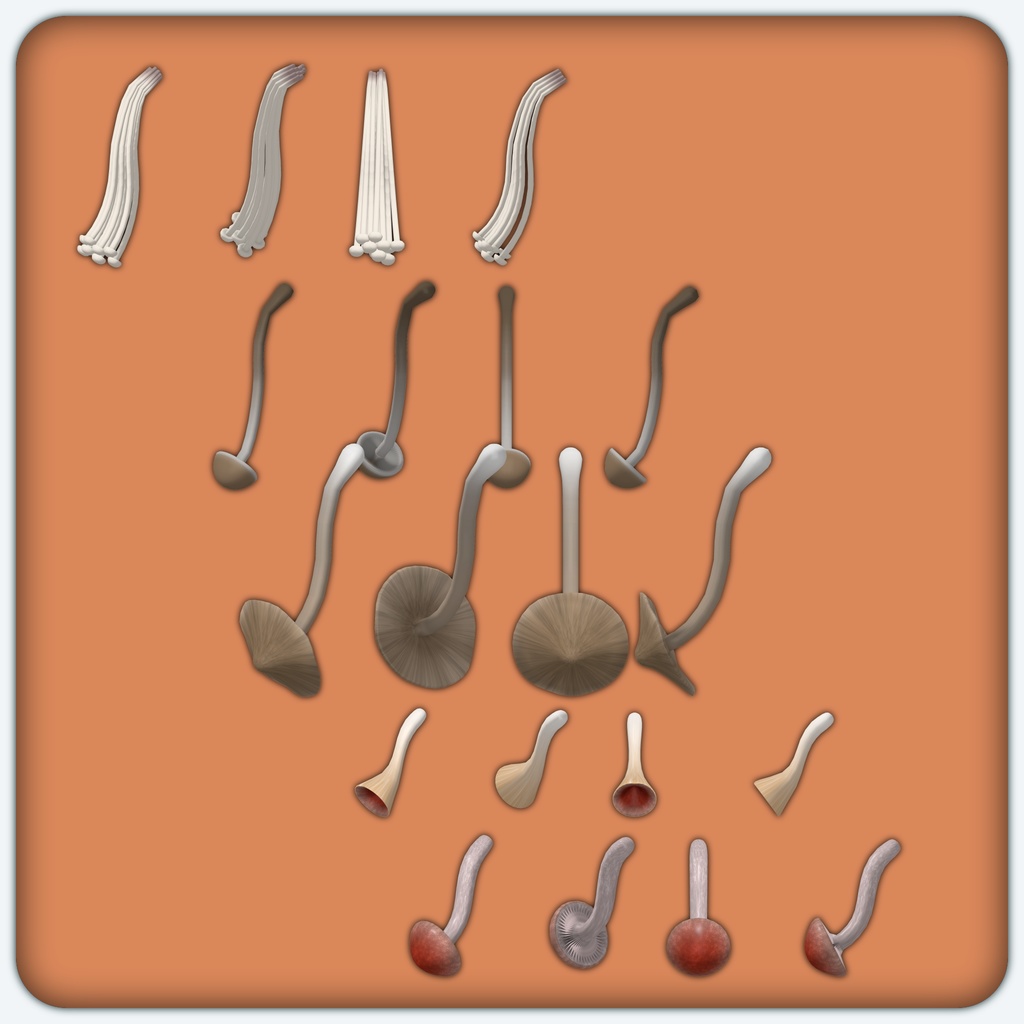 【VRChat想定】キノコテール/Fungus Cauda v1.0.0【5種類セット】
