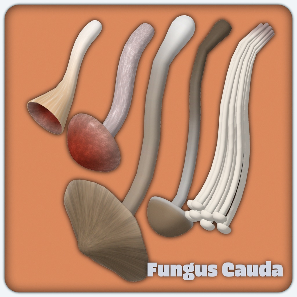 【VRChat想定】キノコテール/Fungus Cauda v1.0.0【5種類セット】