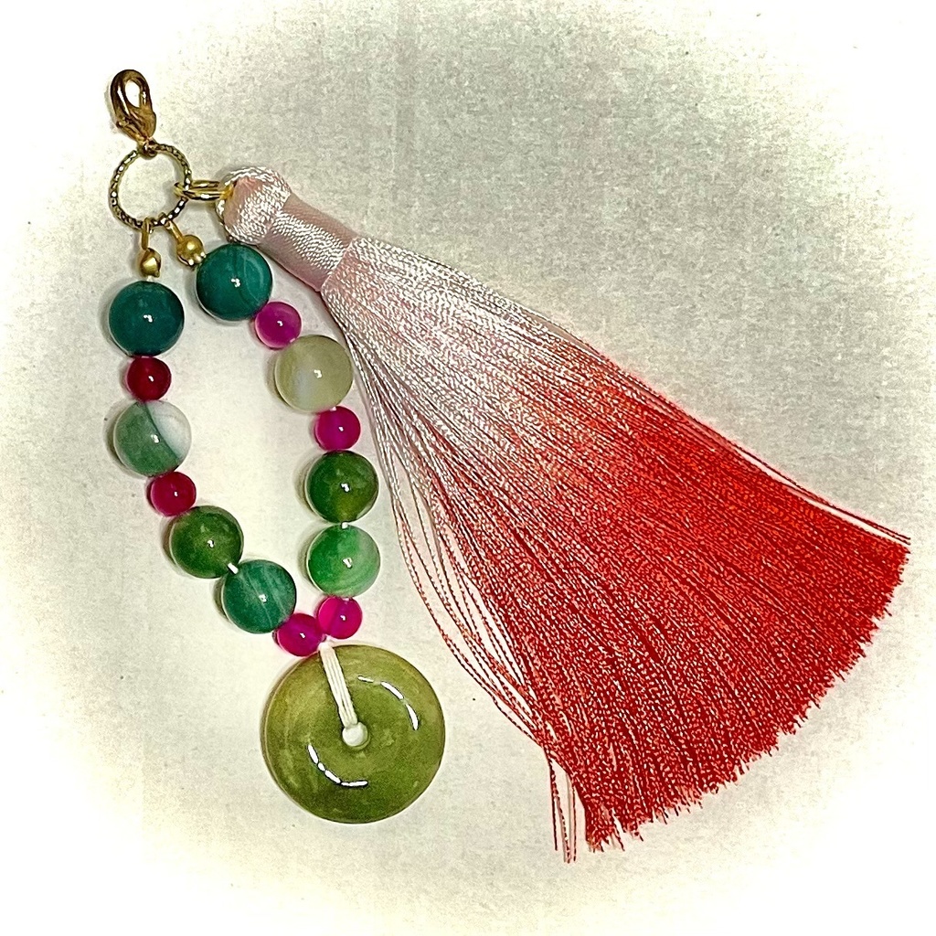 原神 魈 推し活クリアポーチ カラビナ、特製天然石チャーム付き