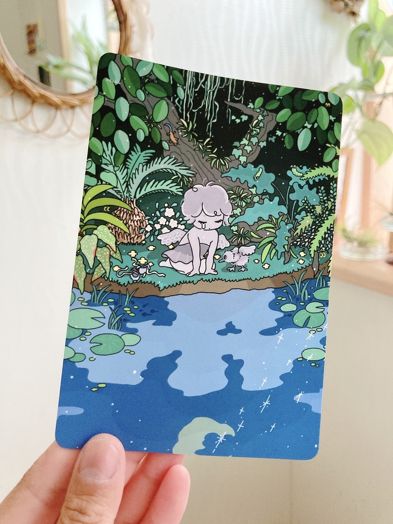 両面印刷ポストカード2枚セット(きつね・白鳥)