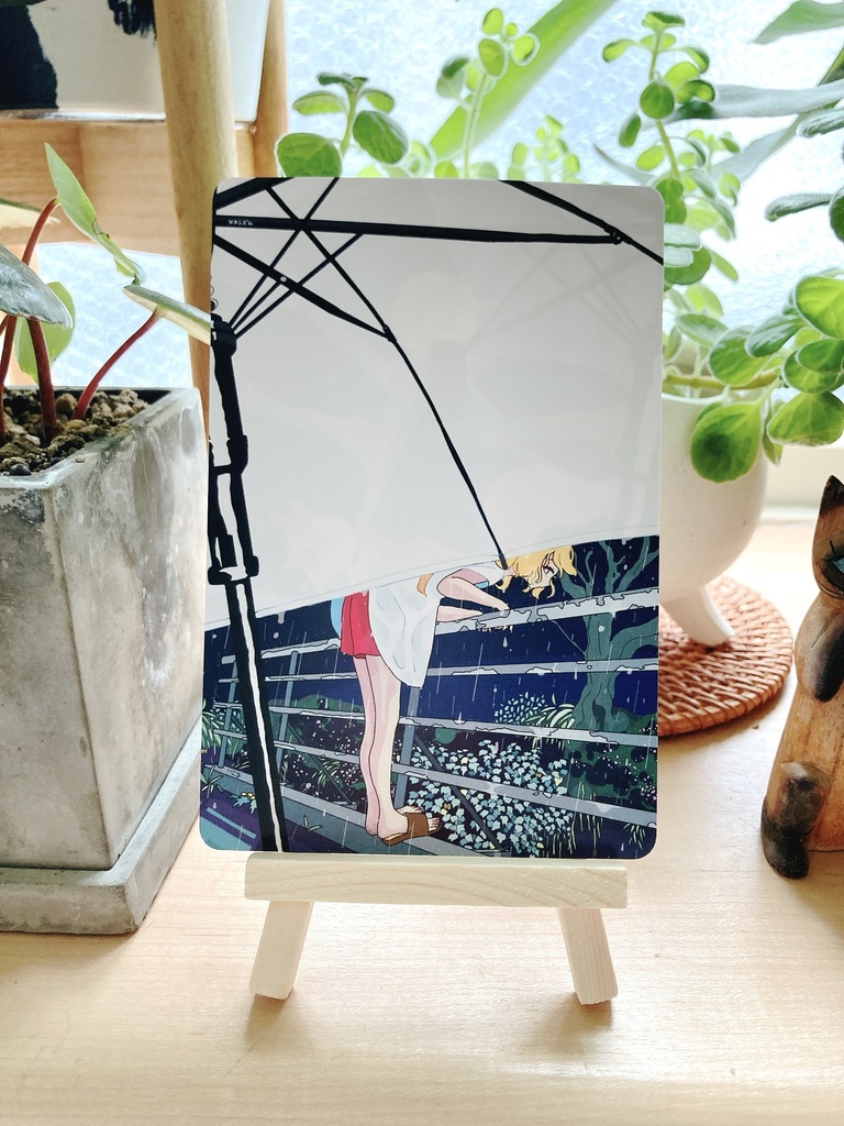 両面印刷ポストカード2枚セット(きつね・白鳥)