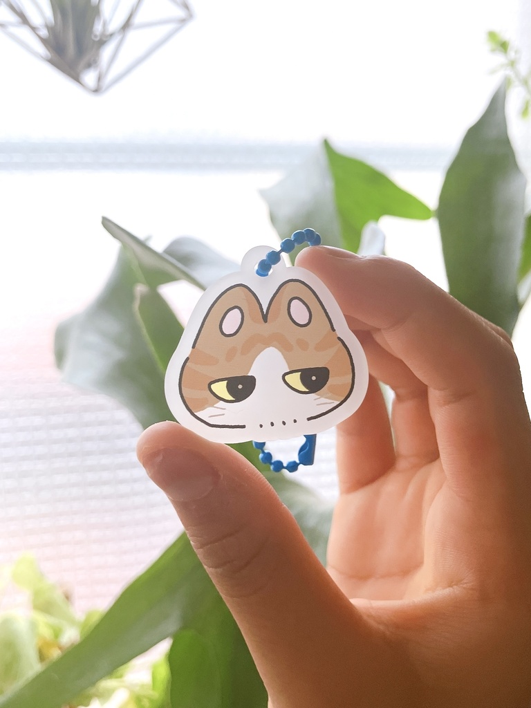 じと目ねこアクキー【トラ】