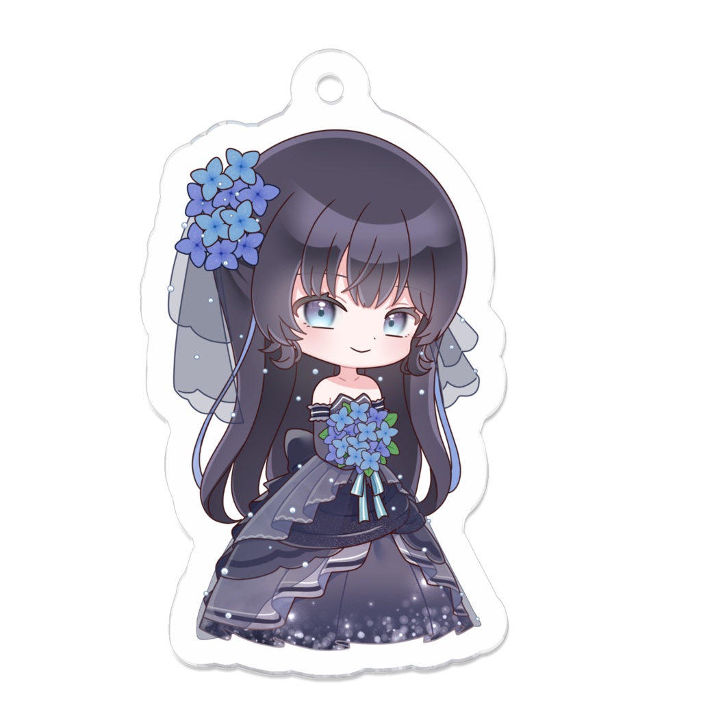ジューンブライドアクキー(黒)　栗々鼠はみ様