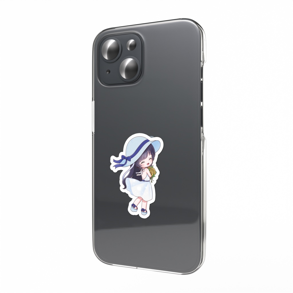 白ワンピ　せな　スマホステッカー
