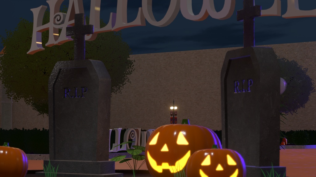 2026年ハロウィン前限定無料 VRChat想定 墓石