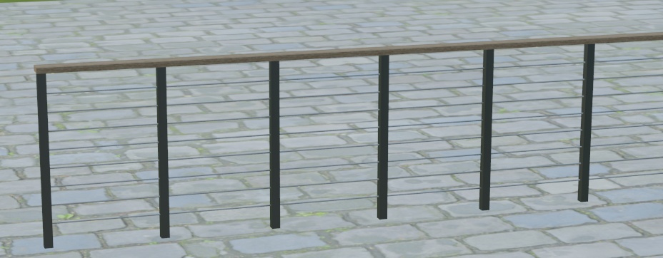 柵 四点セット 保存形式fbx版