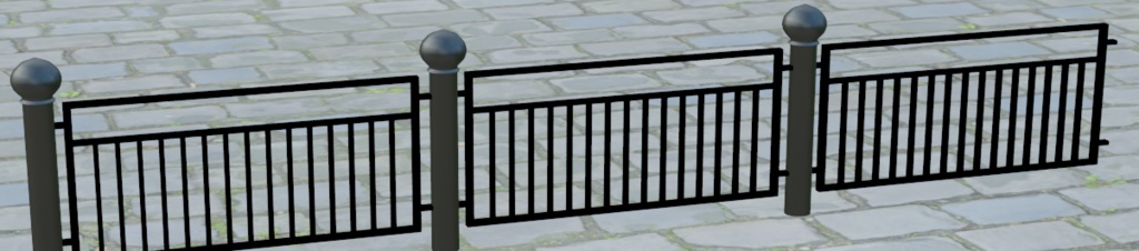 柵 四点セット 保存形式fbx版