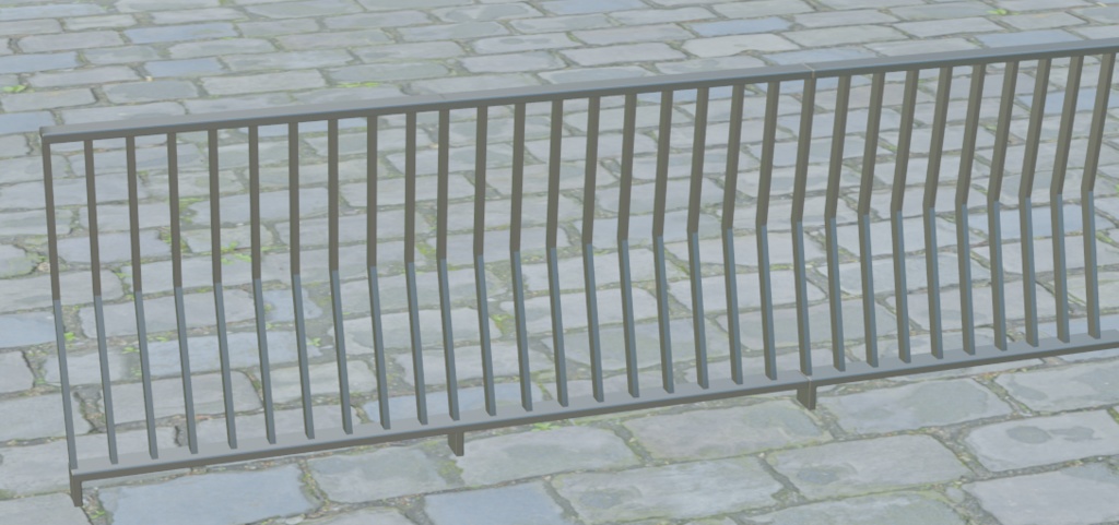 柵 四点セット 保存形式fbx版