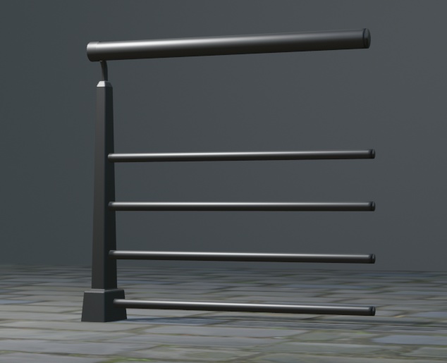 柵 四点セット 保存形式fbx版