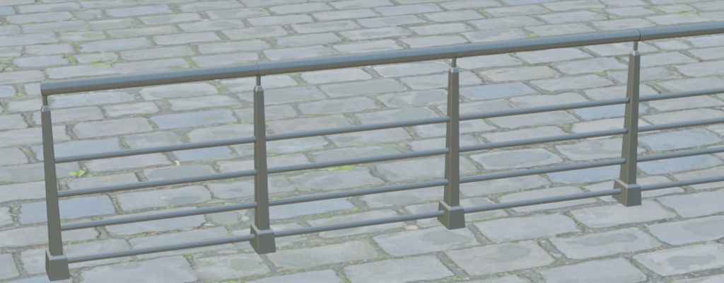 柵 四点セット 保存形式fbx版