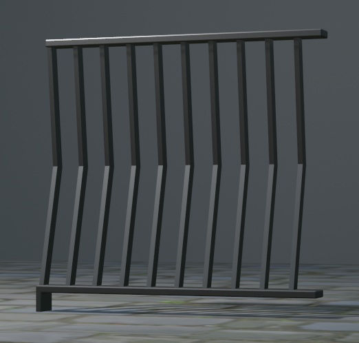 柵 四点セット 保存形式fbx版