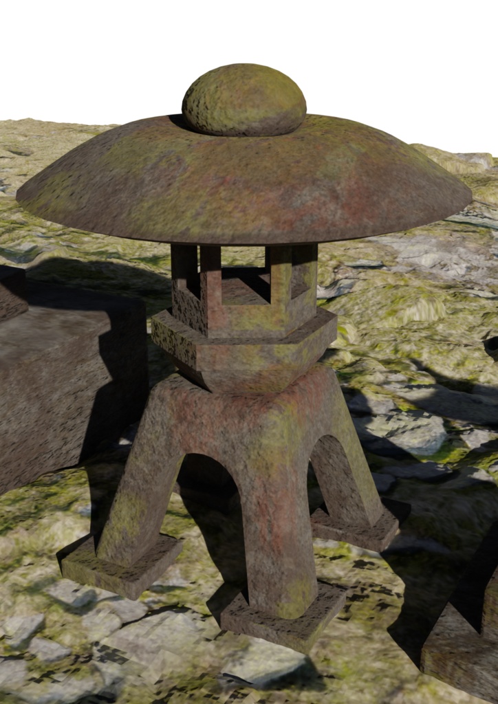 石灯籠 6個セット fbx形式