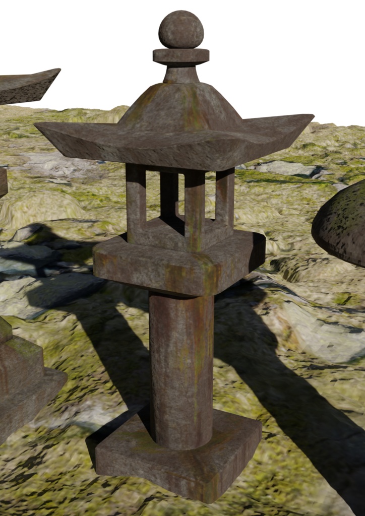 石灯籠 6個セット fbx形式