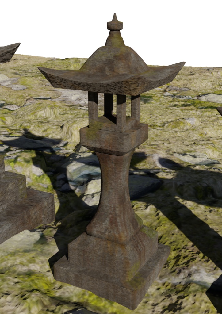 石灯籠 6個セット fbx形式