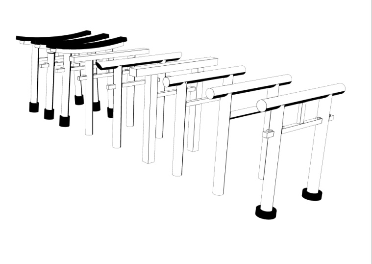 鳥居 9種類セット fbx版