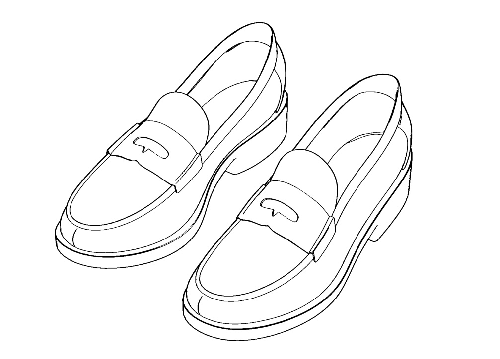 ローファー fbx形式 色なし