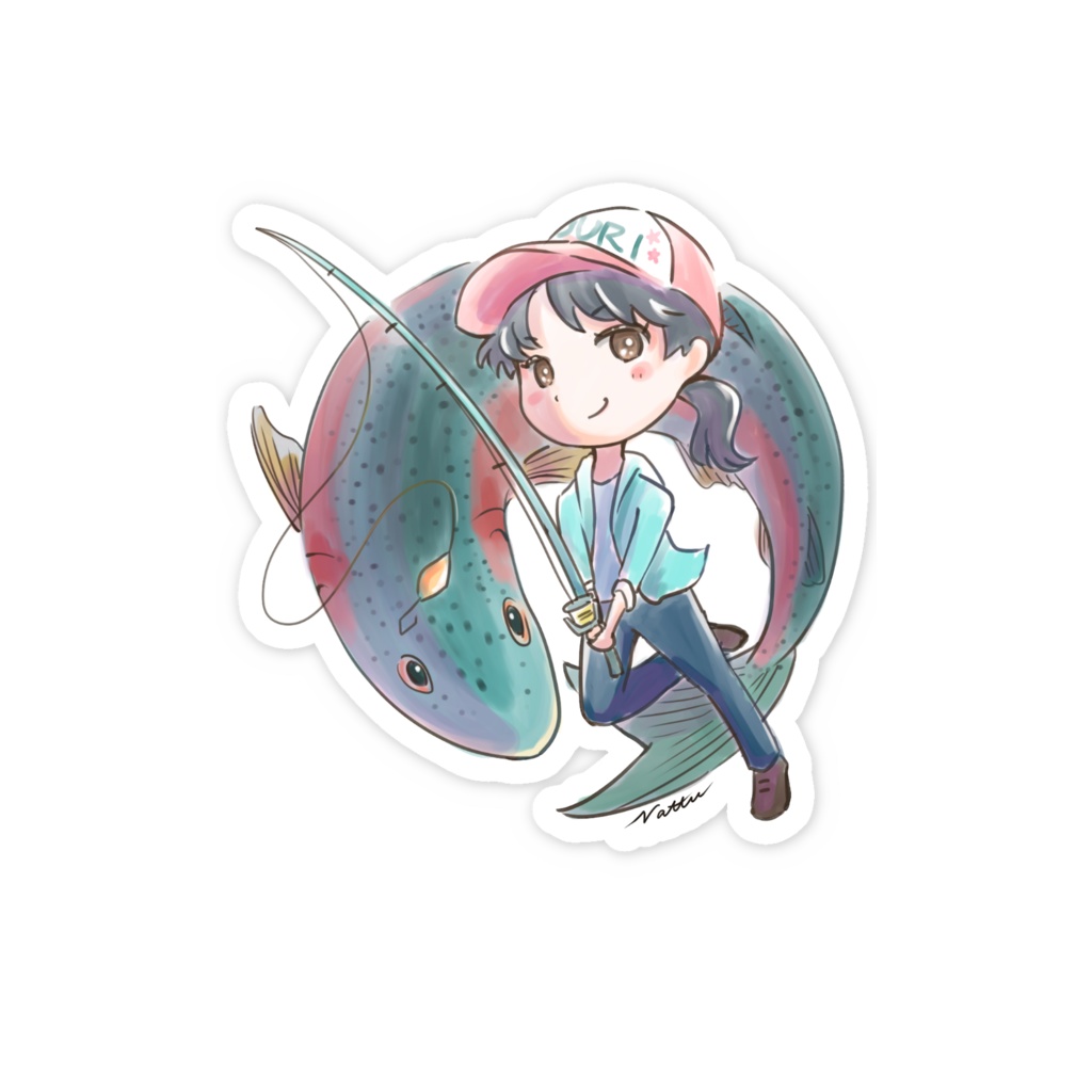 ニジマス釣り女子