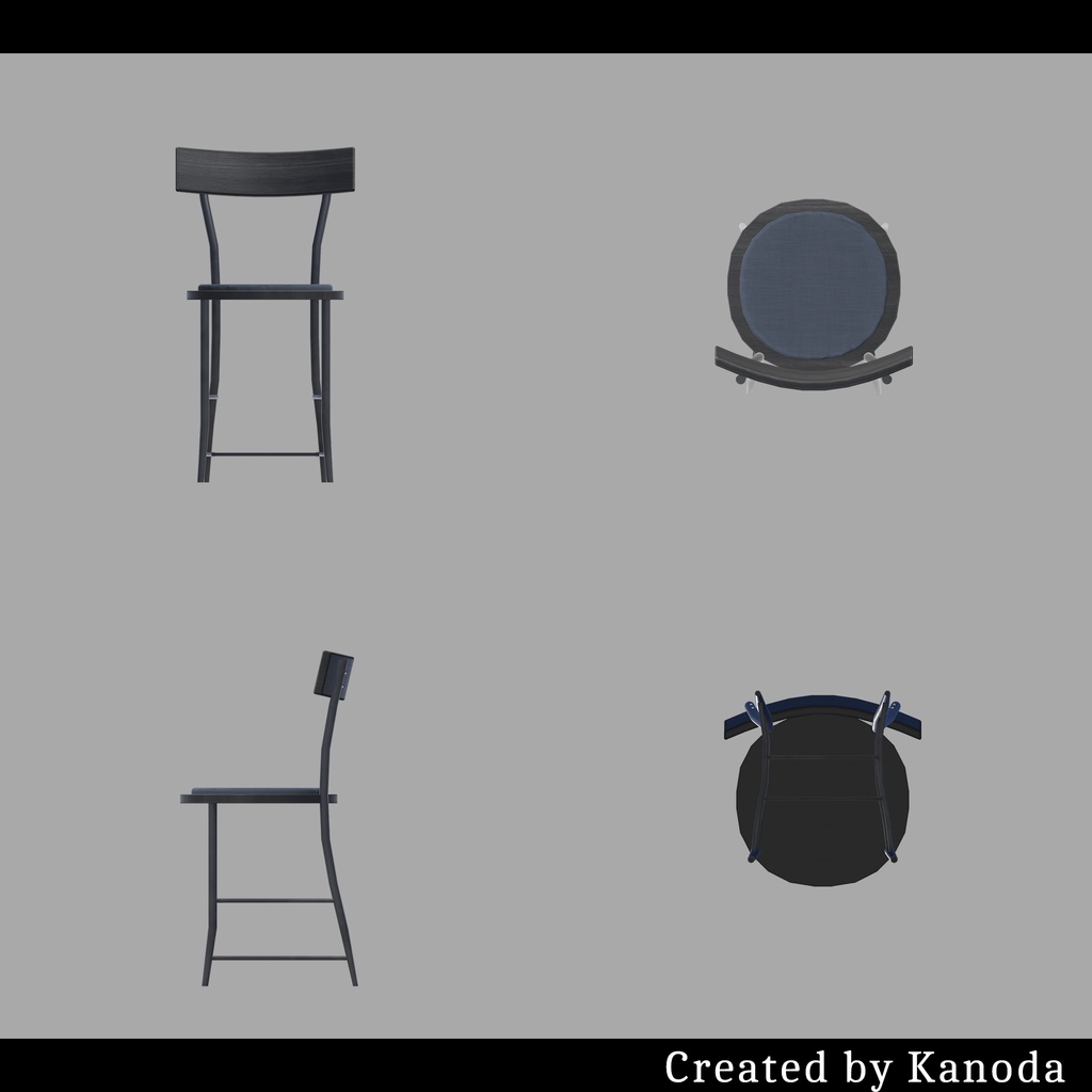 【VRChatワールド用】普通のカフェ椅子(二種類)
