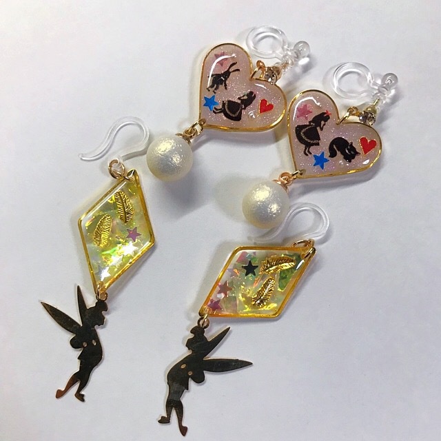 アリスと黒猫♡ ピアス イヤリング 