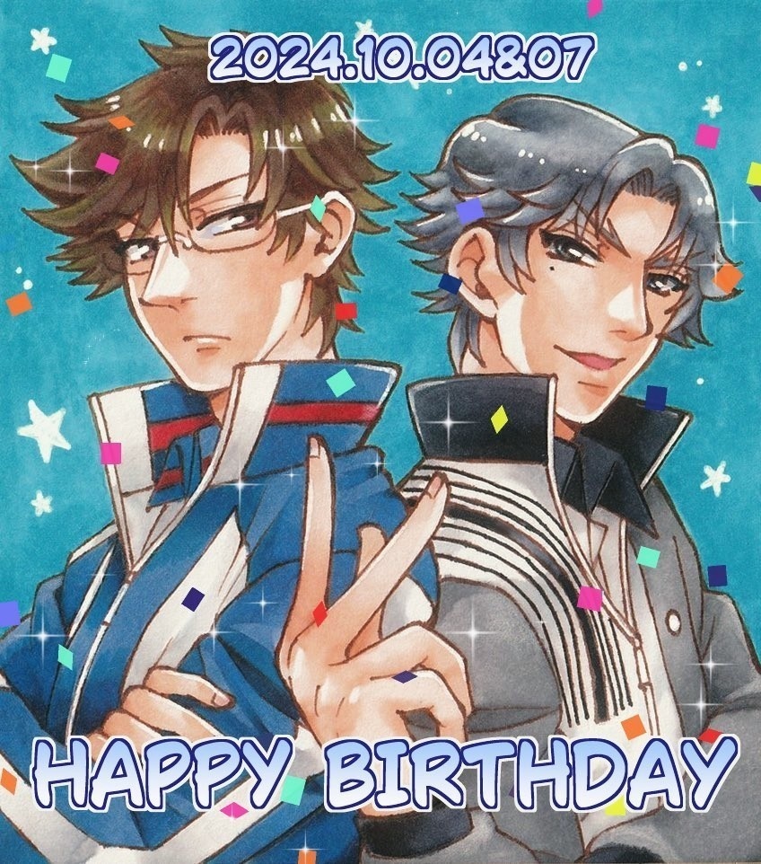 【テニスの王子様】手塚国光&跡部景吾色紙【原画一点もの】