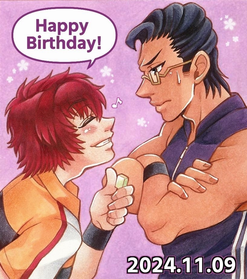 【テニスの王子様】木手永四郎&丸井ブン太色紙【原画一点もの】