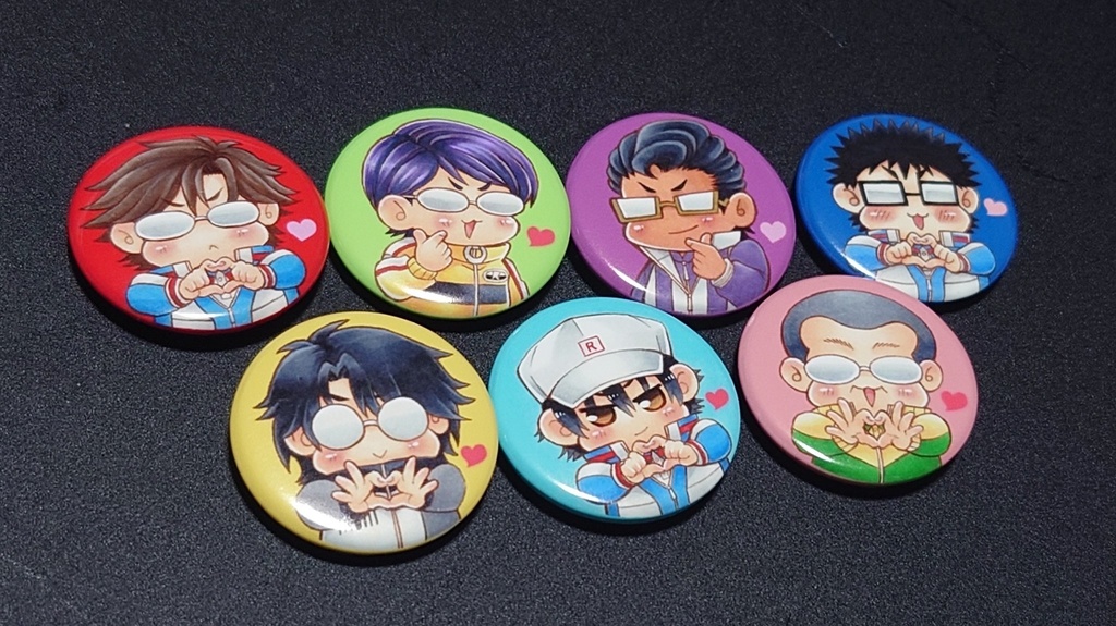 メガネ☆セブン豆缶バッジセット